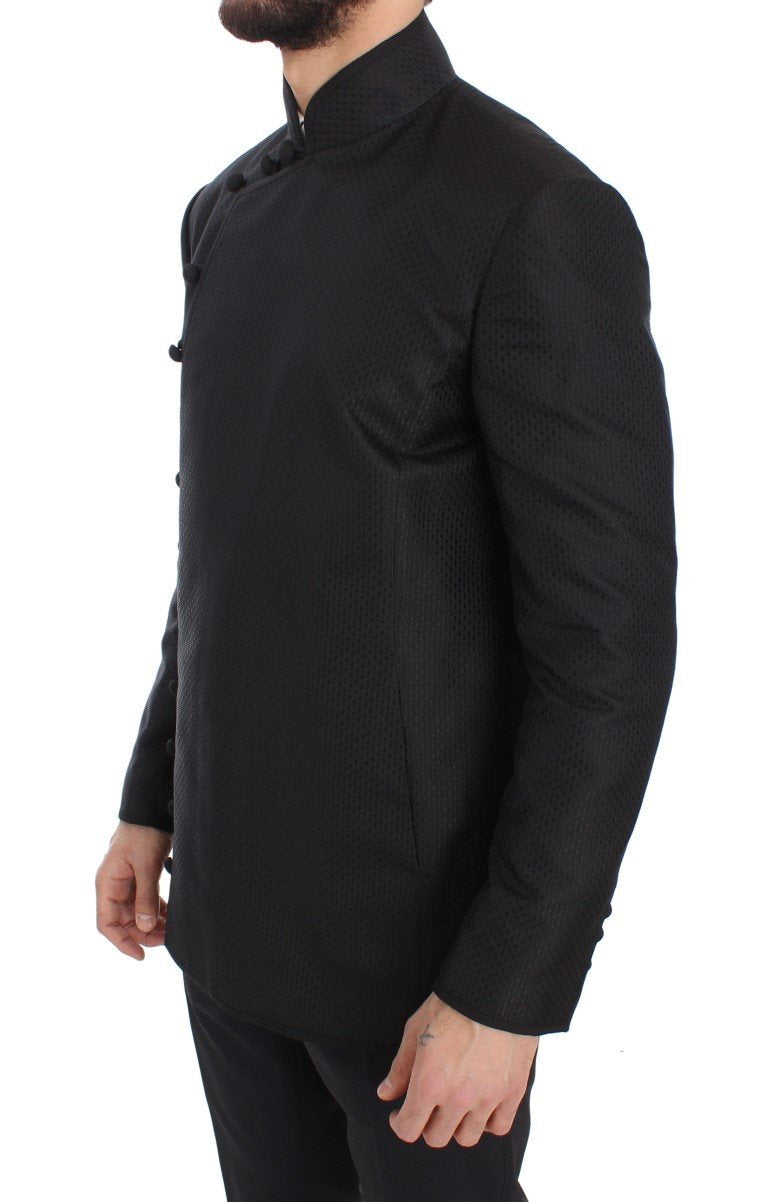 Black Silk Torero Slim Fit Jacket