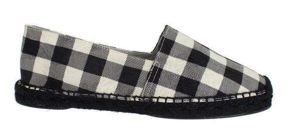 Checkered Brocade Espadrille Shoes Loafers