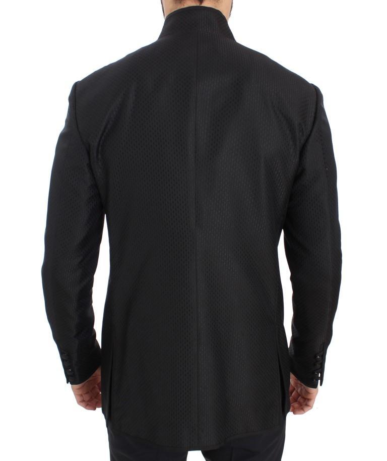 Black Silk Torero Slim Fit Jacket