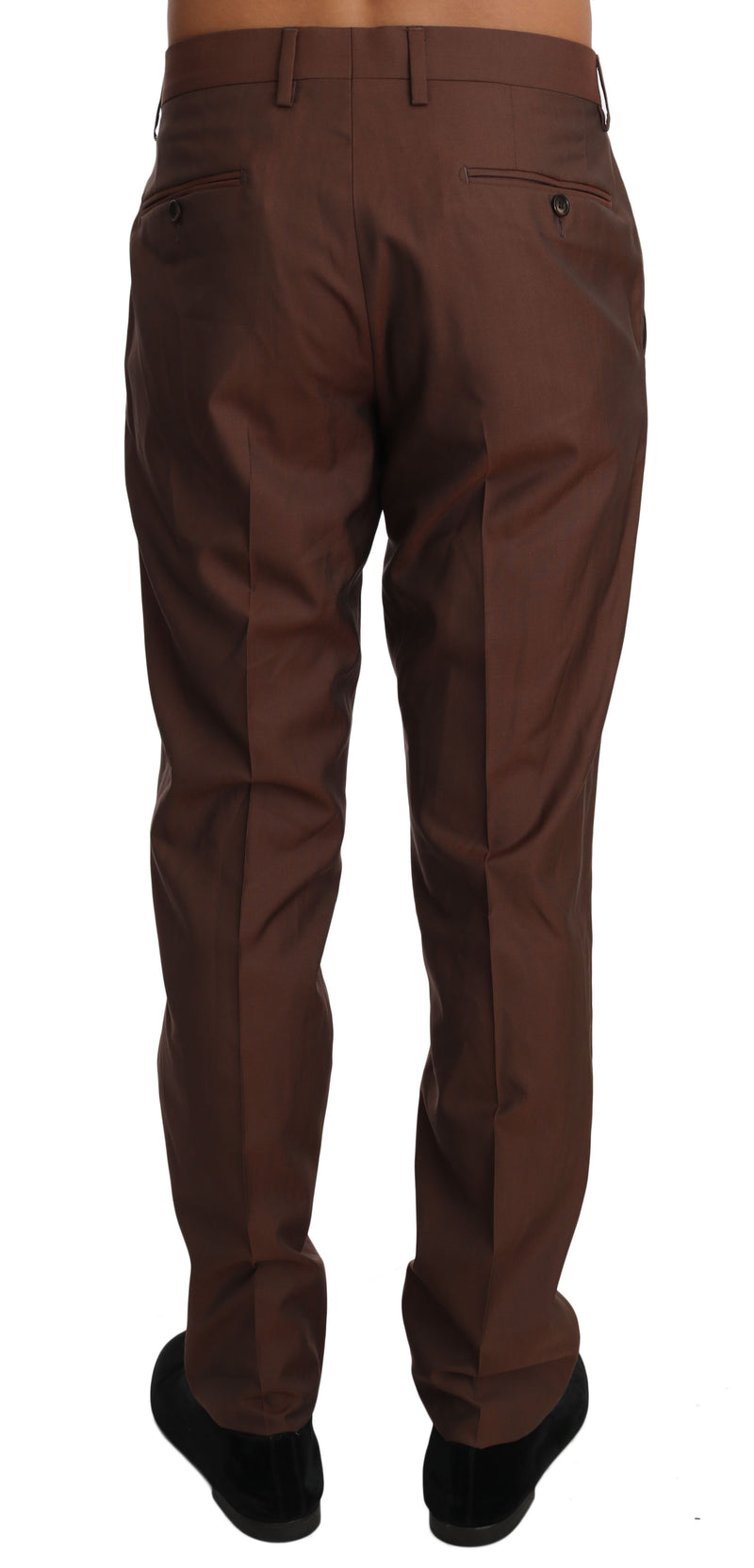 Brown Wool Silk Formal Trousers Pants