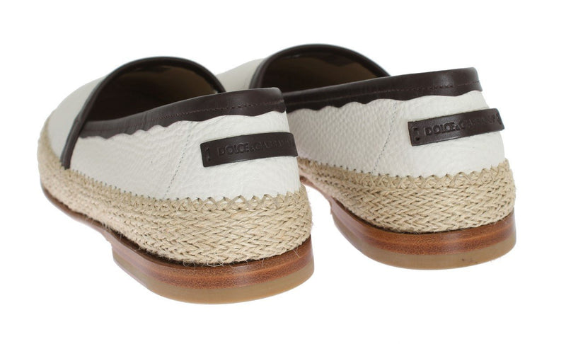 Ivory White Deer Leather Logo Loafers
