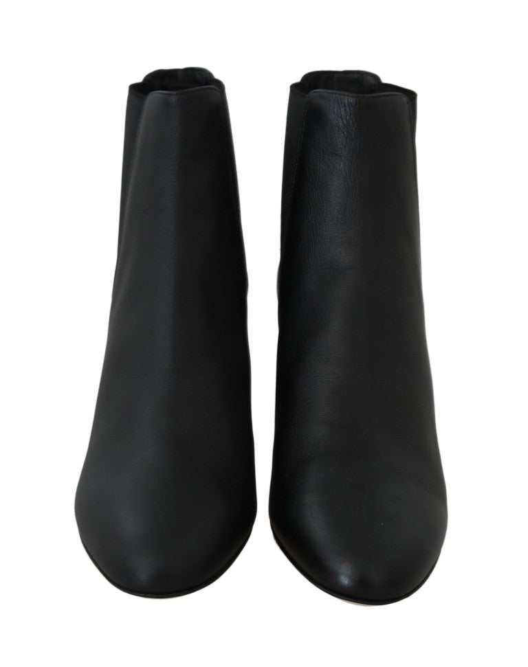 Black Leather Chelsea Ankle Boots