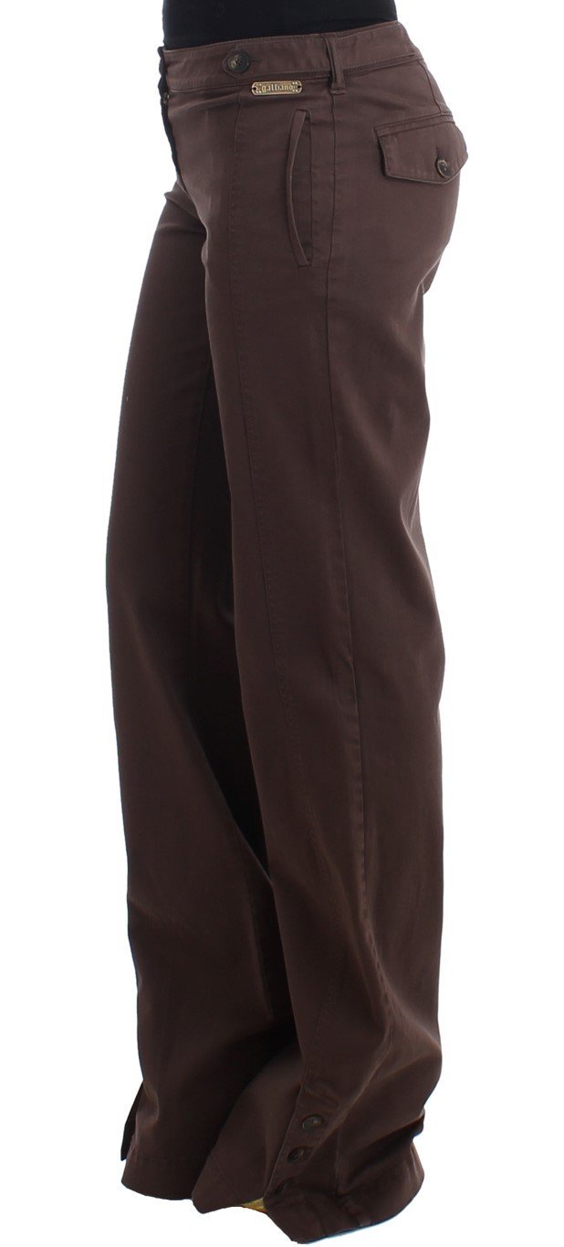 Brown wide leg cargo pants