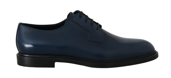 Blue Leather Derby Formal Shoes