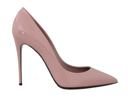 Pink Leather Stiletto Heels Pumps