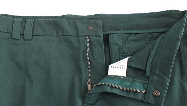 Green cotton stretch pants