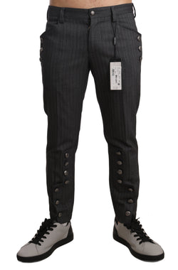 Gray Cotton Pattern DG Logo Trousers Pants