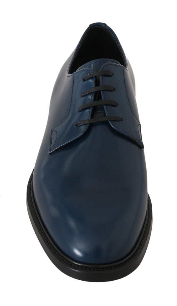 Blue Leather Derby Formal Shoes