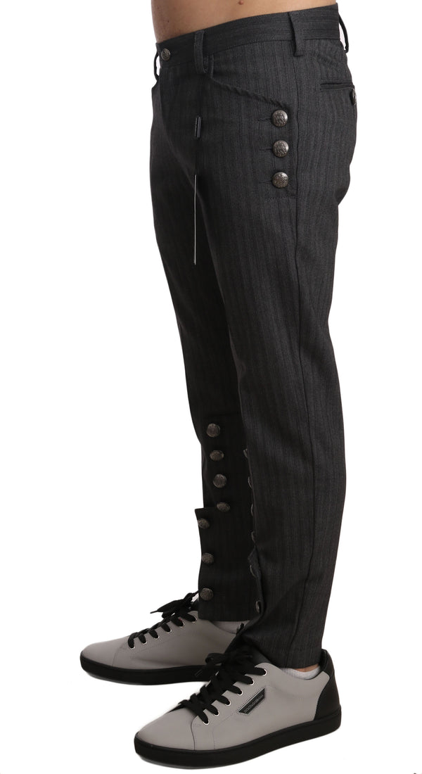 Gray Cotton Pattern DG Logo Trousers Pants