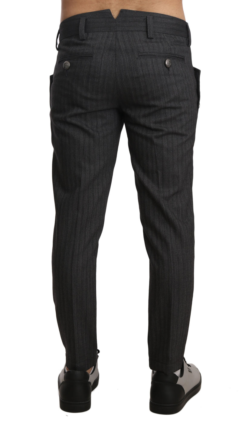 Gray Cotton Pattern DG Logo Trousers Pants