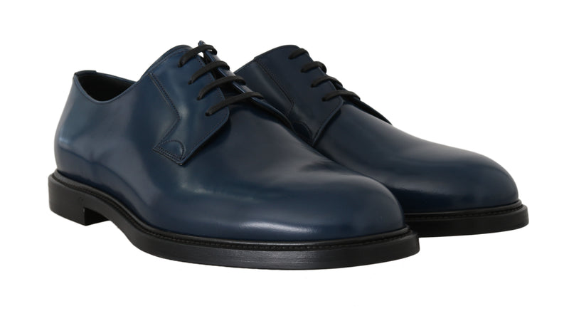 Blue Leather Derby Formal Shoes
