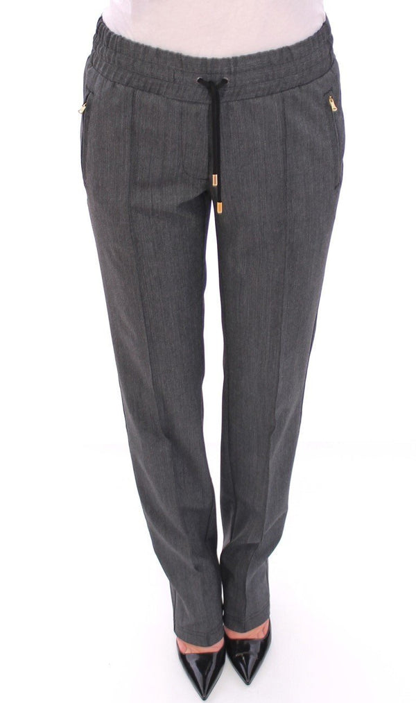 Gray Checkered Chinos Pants Sport