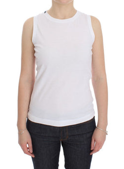 White Cotton Logo Tank Top