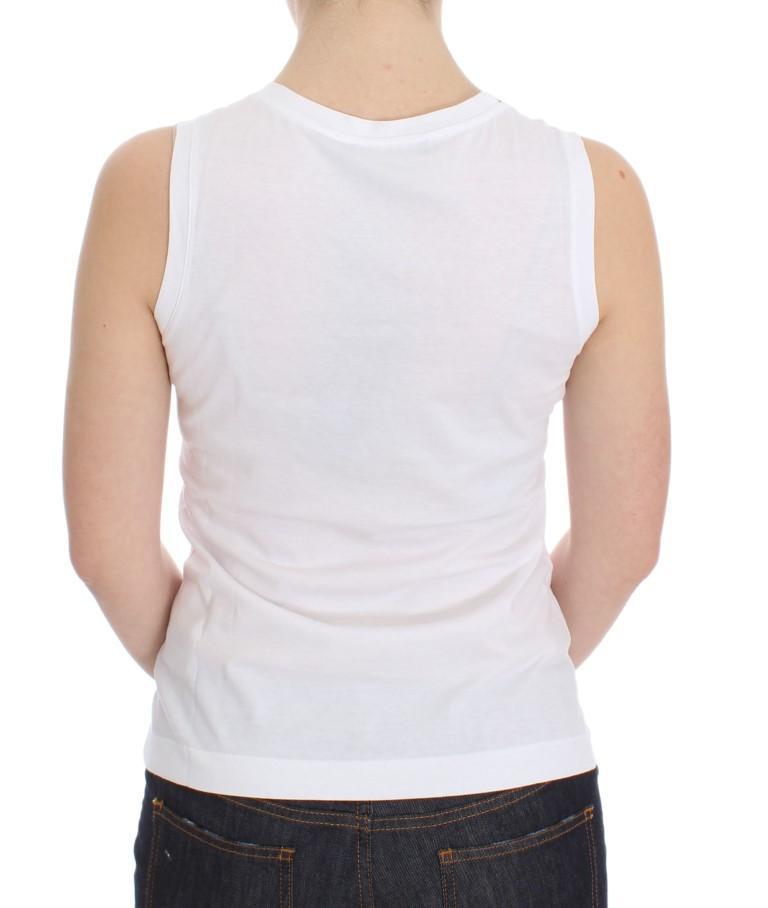 White Cotton Logo Tank Top