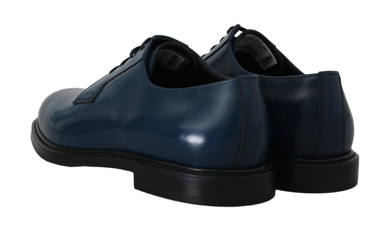 Blue Leather Derby Formal Shoes