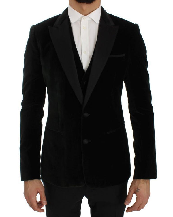 Green Velvet Slim Fit Blazer Jacket