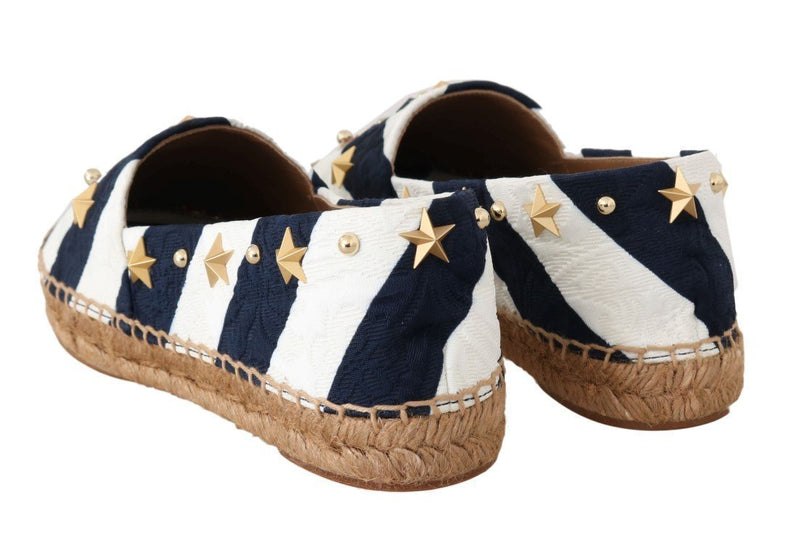 Blue White Loafers Anchor Espadrilles Shoes