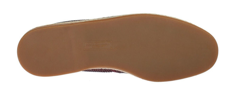 Red Canvas Swarovski Strass Loafers