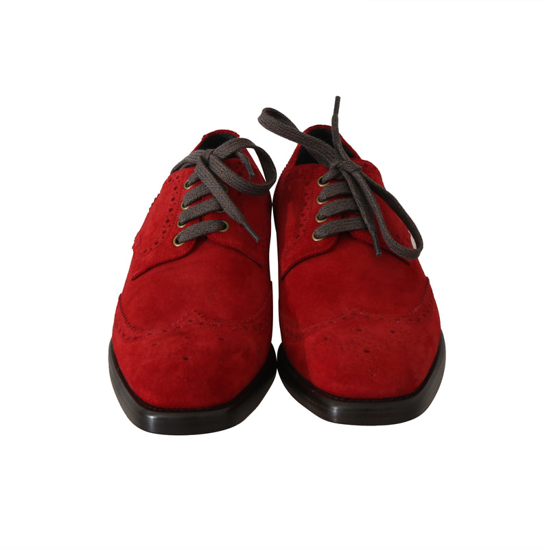Red Leather Derby Dress Wingtip