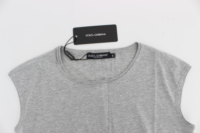 Gray crewneck cotton t-shirt