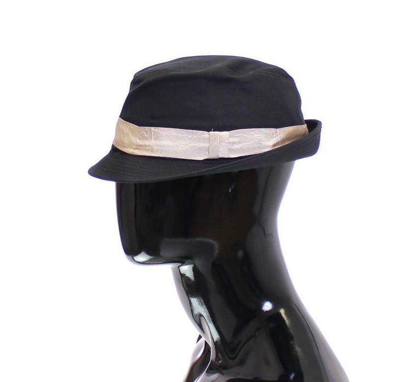 Black Cotton Logo Fedora Trilby Hat