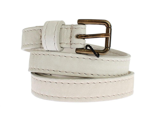 White leather belt