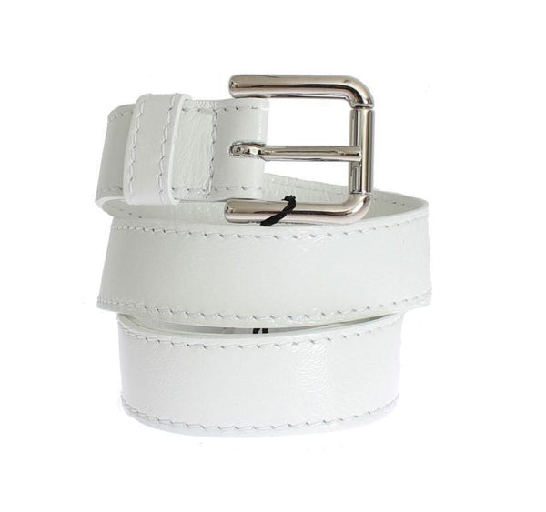 White leather belt