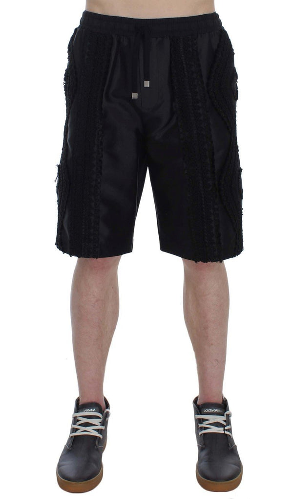 Black Silk Torero Shorts