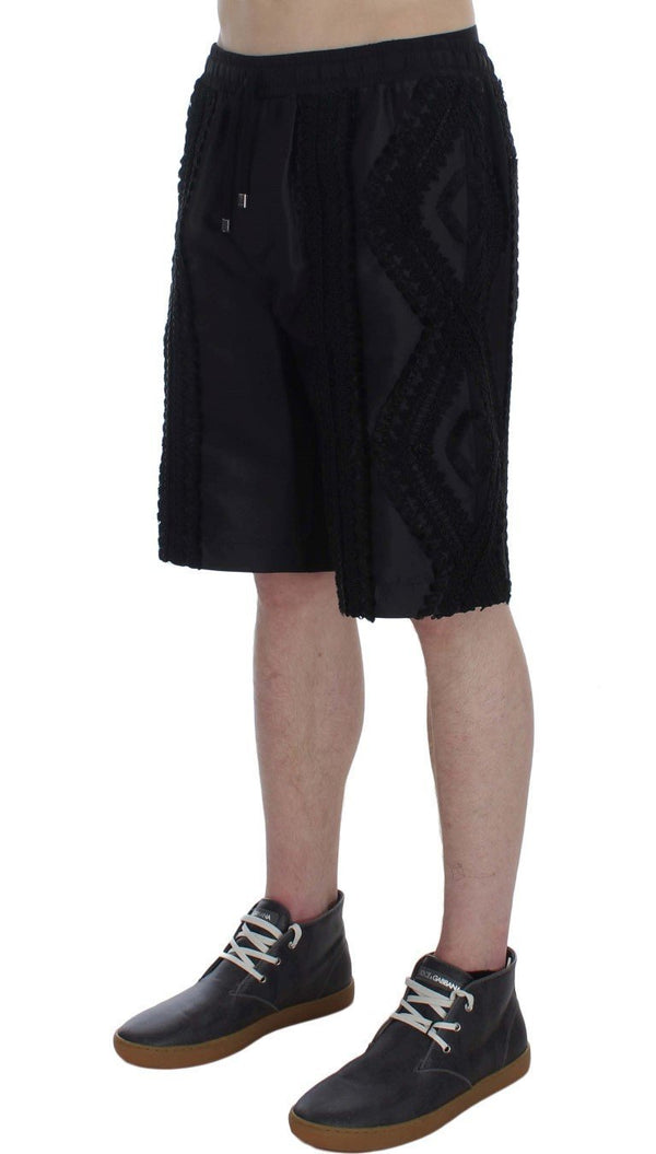 Black Silk Torero Shorts