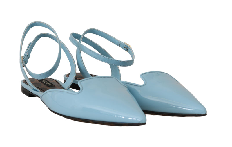 Blue Patent Leather Ankle Strap