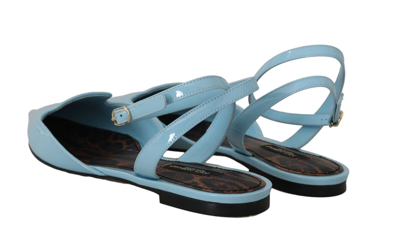 Blue Patent Leather Ankle Strap