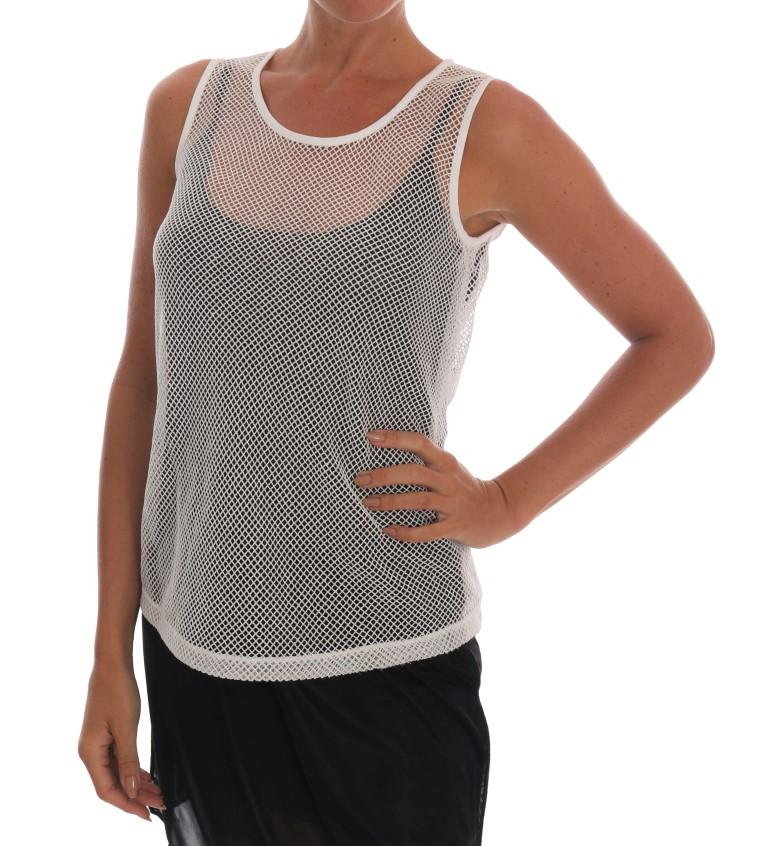 White Net Tank Transparent Top