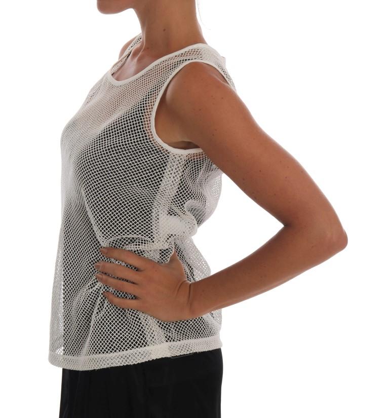 White Net Tank Transparent Top