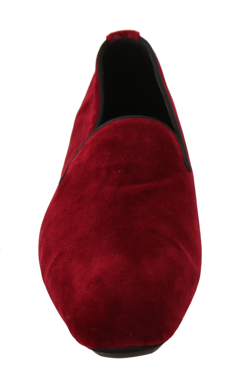 Bordeaux Black Velvet Dress Loafers