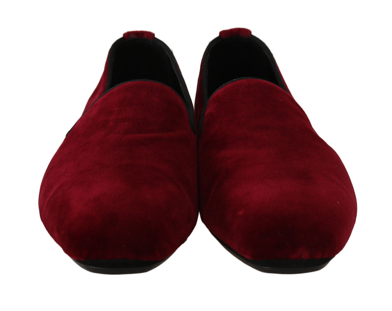 Bordeaux Black Velvet Dress Loafers