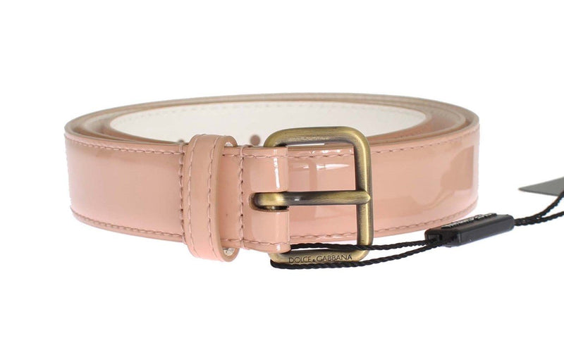 Pink Patent Leather Gold Belt