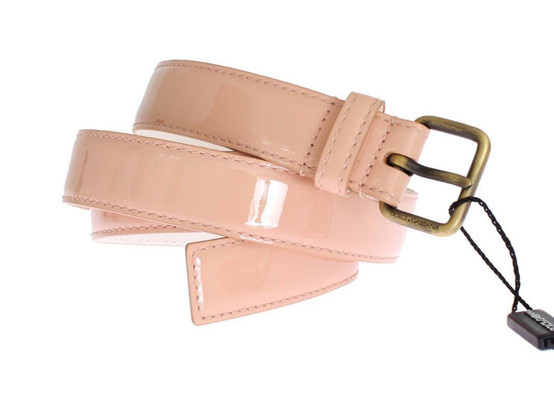 Pink Patent Leather Gold Belt