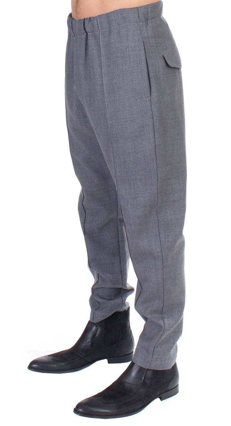 Gray casual pleated pants