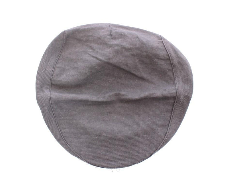 Blue Linen Logo Newsboy Cap Hat