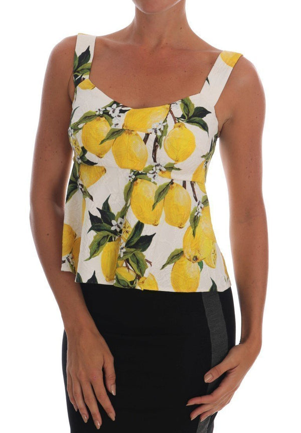Multicolor Lemon Print Bustier Top