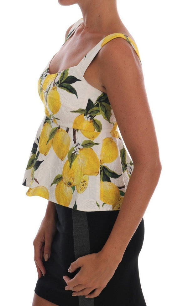 Multicolor Lemon Print Bustier Top