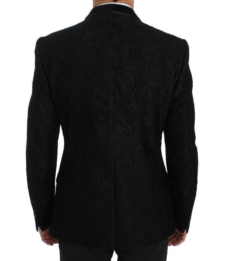 Black Torero Jacquard Slim Blazer Jacket