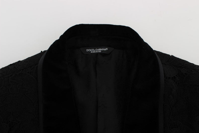Black Torero Jacquard Slim Blazer Jacket