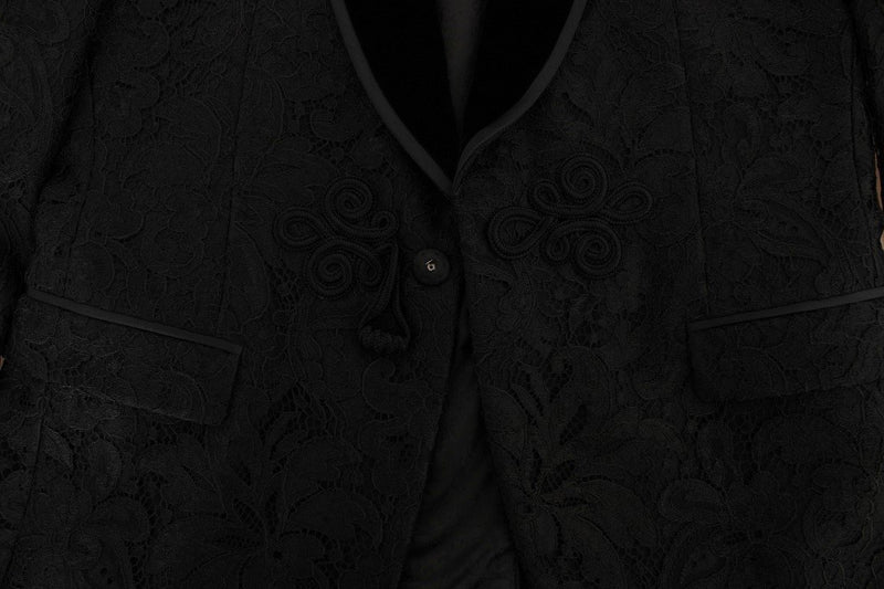 Black Torero Jacquard Slim Blazer Jacket