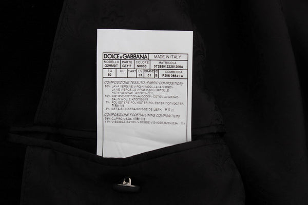 Black Torero Jacquard Slim Blazer Jacket