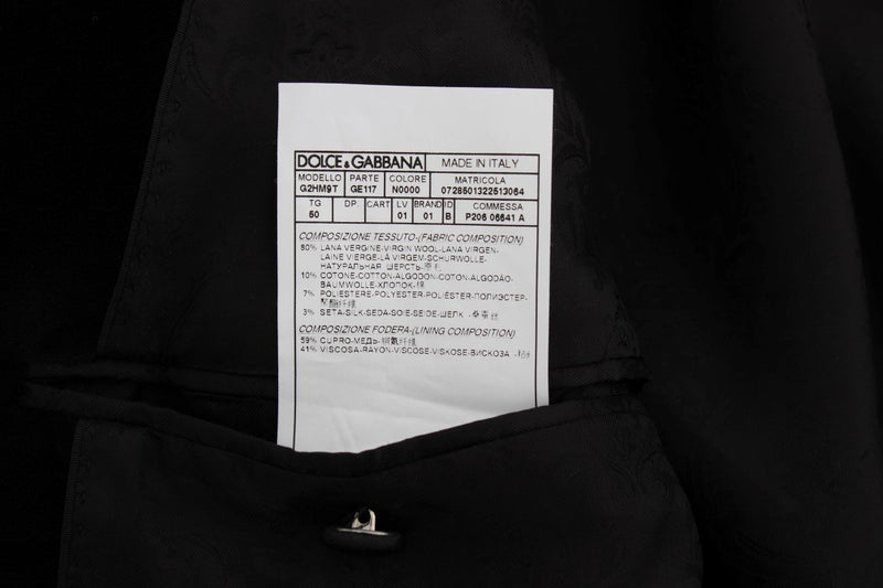 Black Torero Jacquard Slim Blazer Jacket