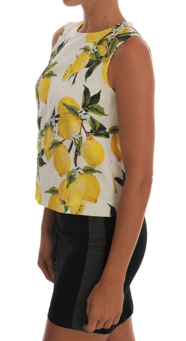 Multicolor Lemon-Print Floral Top