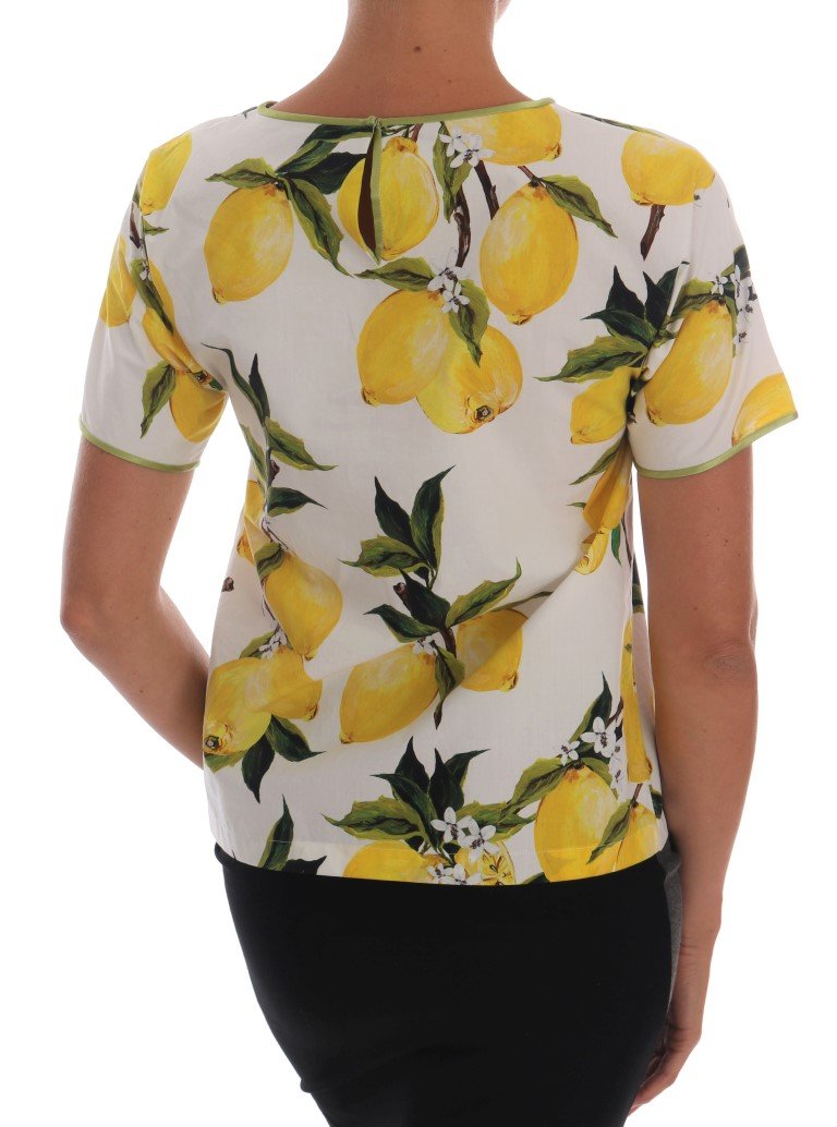Multicolor Lemon-Print Floral Top Blouse