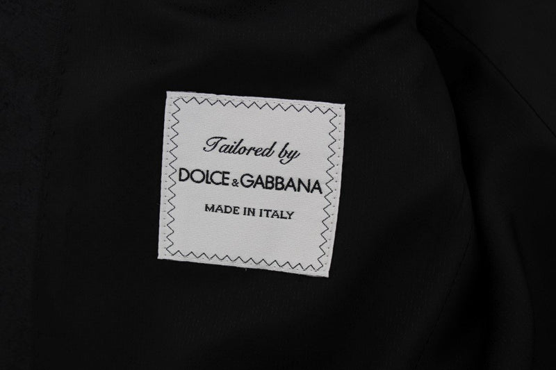 Black Floral Ricamo Slim Fit Blazer Jacket