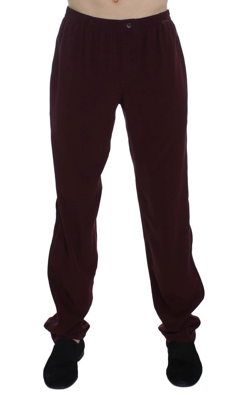 Bordeaux Silk Pajama Pants